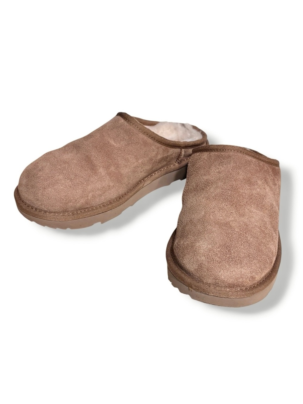 UGG Tan Suede Classic Slides Size 6K